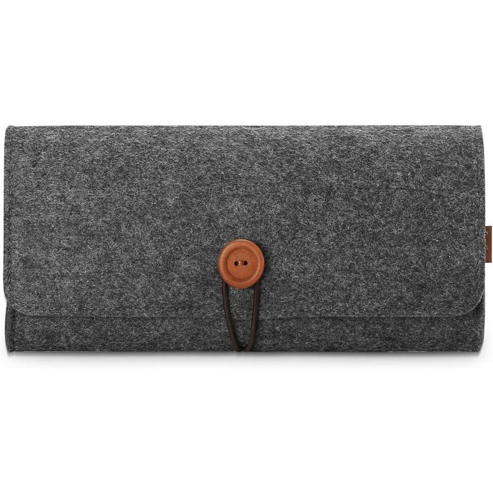 image:imageProCase Carrying Case for Nintendo Switch Lite Portable Travel Carrying Bag Ultra Slim Professional Protective Felt Pouch for Nintendo Switch Lite 2019 with 5 Game Cartridges Holders BlackBlack