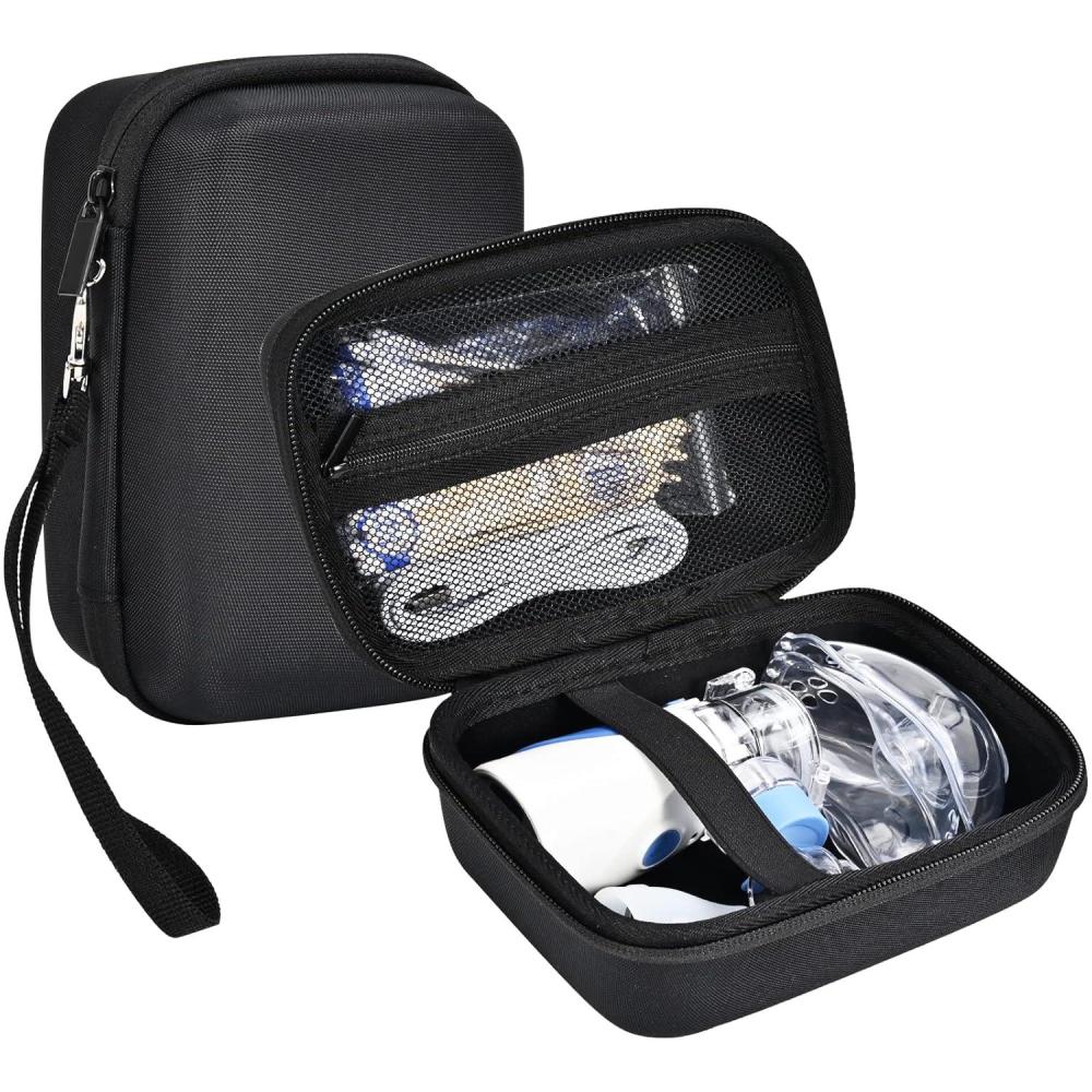 image:imageProCase Carrying Case for Portable Nebulizer Travel Handheld Nebulizador Machine for Adults Kids Hard Organizer Holder Storage Bag with Pocket for Chamber Inhaler Spacer Asthma Medicine Kits BlackBlack