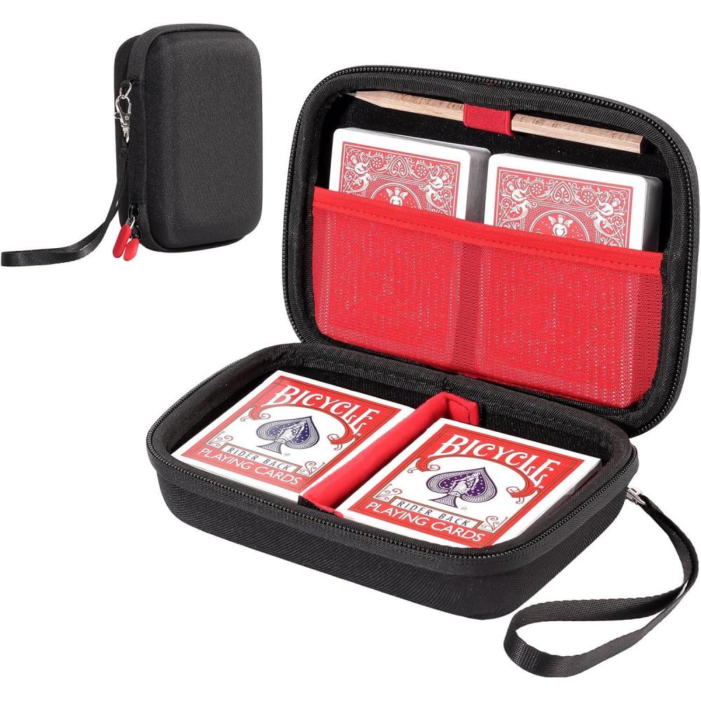 image:imageProCase Collectible Trading Card Case Hard Travel Carrying Storage Box Holds 300 Cards for MTG TCG YuGiOh Lorcana Holder Organizer with Removable Divider and Multiple Color Options BlackBlack