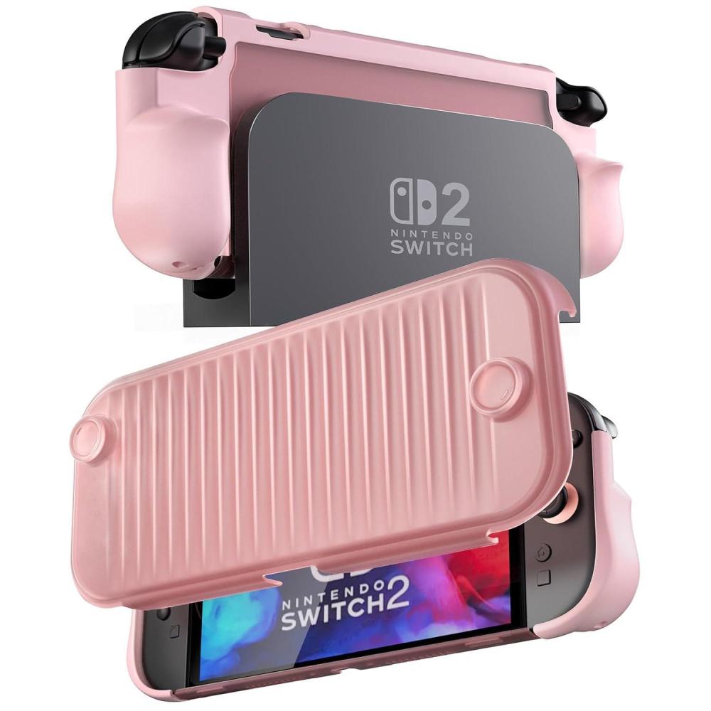 image:imageProCase Dockable Grip Case for Switch 2 Screen Protective PC Front Cover with Foldable Handheld Controller Design Slim Shockproof Hard Shell Fit for 2025 Switch 2 amp Kickstand BlackLightpink