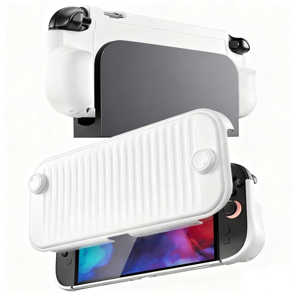 image:imageProCase Dockable Grip Case for Switch 2 Screen Protective PC Front Cover with Foldable Handheld Controller Design Slim Shockproof Hard Shell Fit for 2025 Switch 2 amp Kickstand BlackWhite