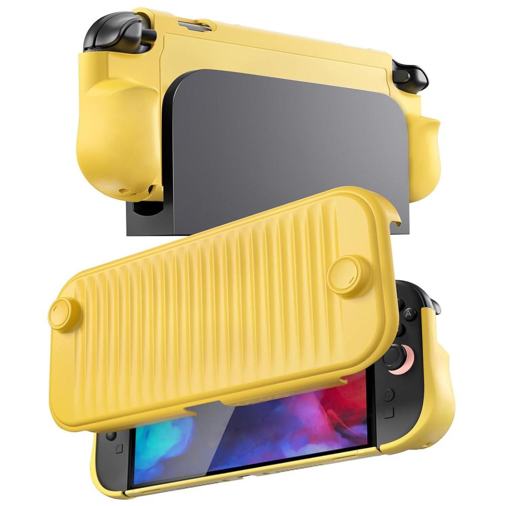 image:imageProCase Dockable Grip Case for Switch 2 Screen Protective PC Front Cover with Foldable Handheld Controller Design Slim Shockproof Hard Shell Fit for 2025 Switch 2 amp Kickstand BlackYellow