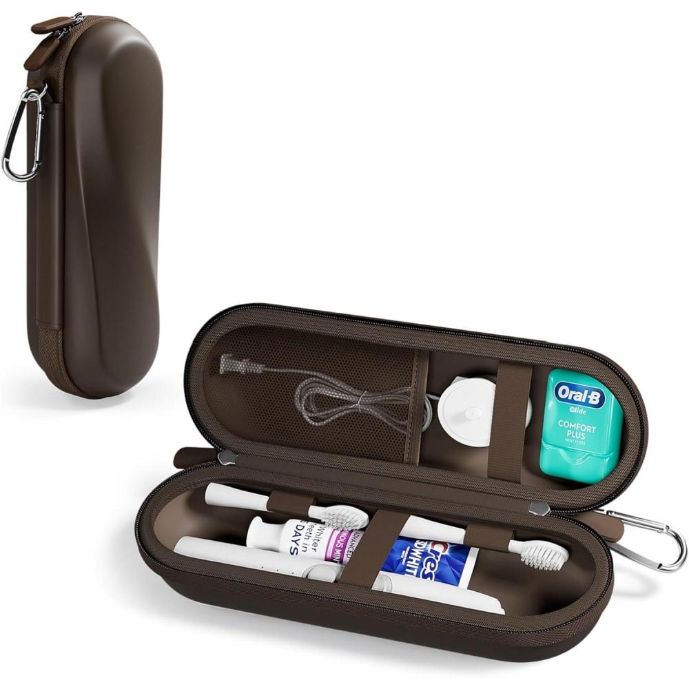 image:imageProCase Electric Toothbrush Travel Case for OralB 1000150050006000700075009600 amp iO 78910 Philips Sonicare 11004100510053006100 WaterResistant Hard Case LPlumChocolate