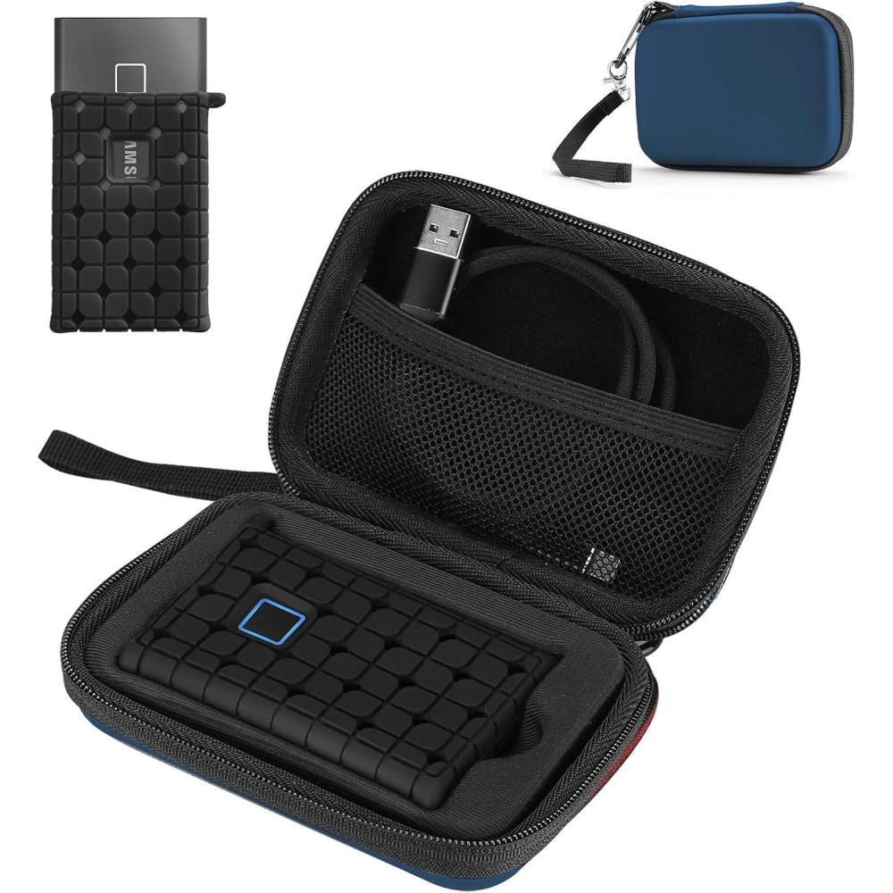 image:imageProCase Hard Carrying Case Compatible for Samsung T7  T7 Touch Portable SSD with Silicone Cover Shockproof Storage Travel Organizer for T7 Touch Portable 500GB 1TB 2TB USB Solid State Drives RedNavy