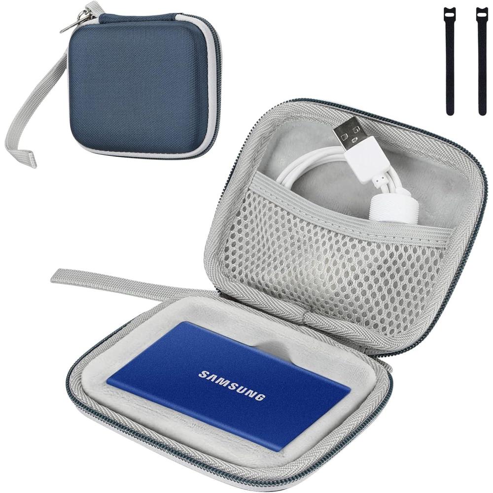 image:imageProCase Hard Carrying Case Compatible for Samsung T7 T7 Touch Portable SSD with 2 Cable Ties Shockproof Travel Organizer for 500GB 1TB 2TB USB 32 External Solid State Drives RedNavy