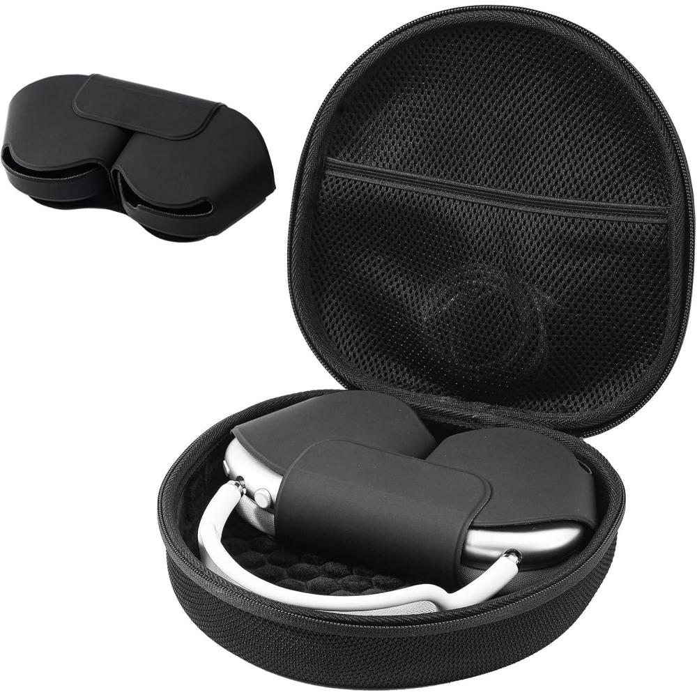 image:imageProCase Hard Carrying Smart Case for AirPods Max Headphone Travel Case with Sleep Mode Cover amp Mesh Pocket AirPods Max Protective Portable Shell Storage Bag BlackBlack