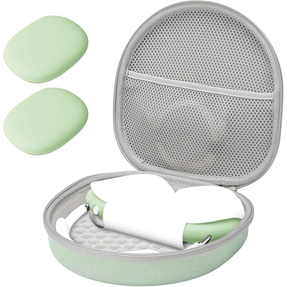 image:imageProCase Hard Case for Apple AirPods Max Travel Protective Carrying Case with Silicone Ear Cushion Covers Shockproof EVA Shell with Soft Lining amp Accessory Pocket GreenGreen