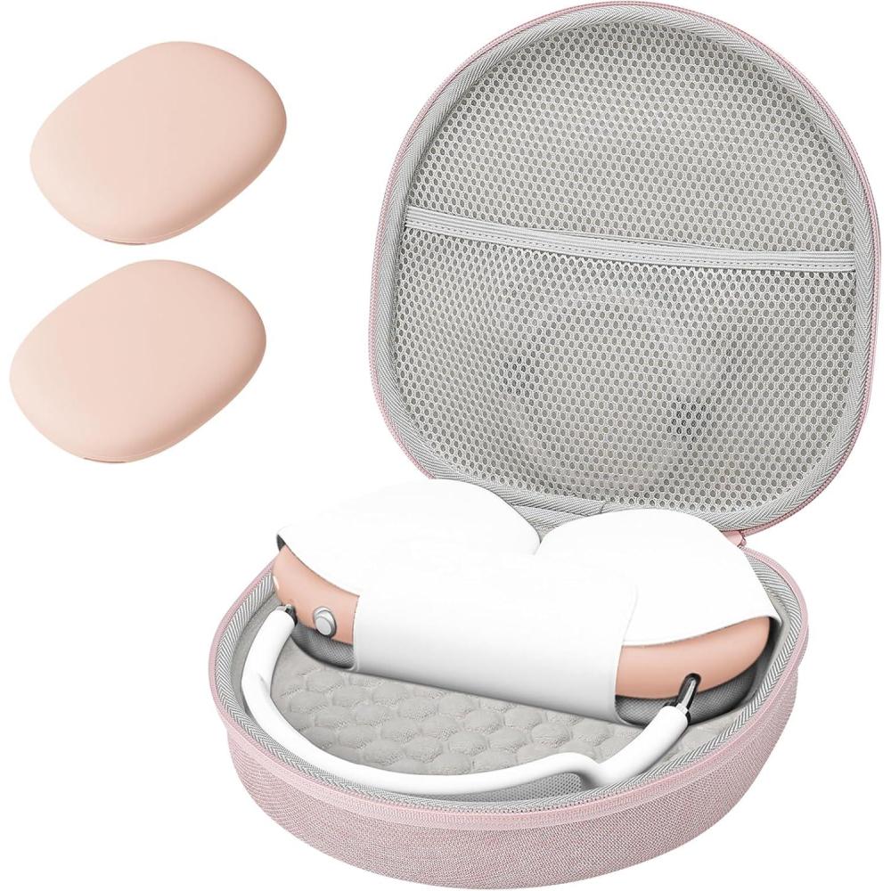 image:imageProCase Hard Case for Apple AirPods Max Travel Protective Carrying Case with Silicone Ear Cushion Covers Shockproof EVA Shell with Soft Lining amp Accessory Pocket  GreenPink