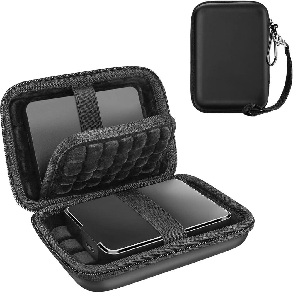 image:imageProCase Hard Drive Case 25 Inch for Elements WD My Passport Canvio Basics Seagate Backup Plus Slim Expansion 1TB 2TB 3TB 4TB Portable Carrying Case Holds 2 External Hard Drives NavyBlack