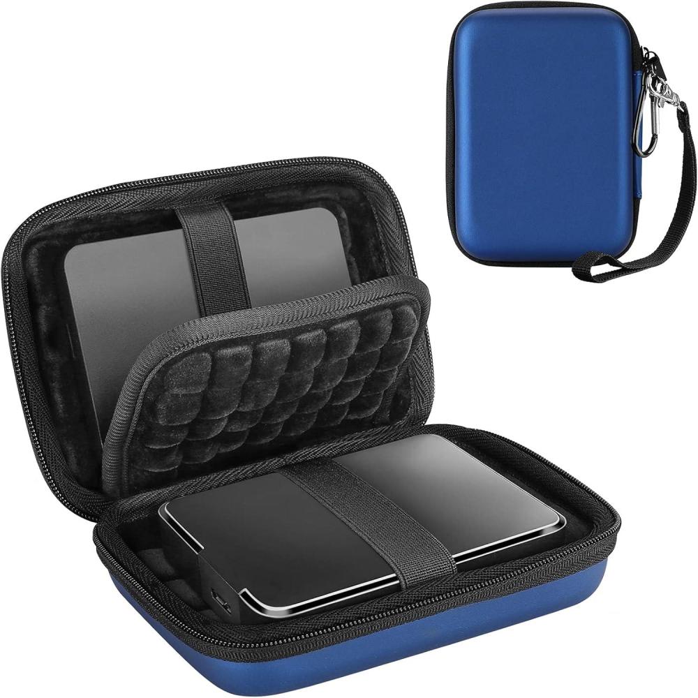 image:imageProCase Hard Drive Case 25 Inch for Elements WD My Passport Canvio Basics Seagate Backup Plus Slim Expansion 1TB 2TB 3TB 4TB Portable Carrying Case Holds 2 External Hard Drives NavyNavy
