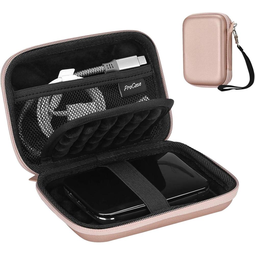 image:imageProCase Hard Drive Case for Canvio Basics Western Digital WD Elements My Passport Seagate Portable Backup Plus Slim 1TB 2TB 3TB 4TB USB 30 25 Samsung T9 Portable External Hard Drive Case RedRosegold