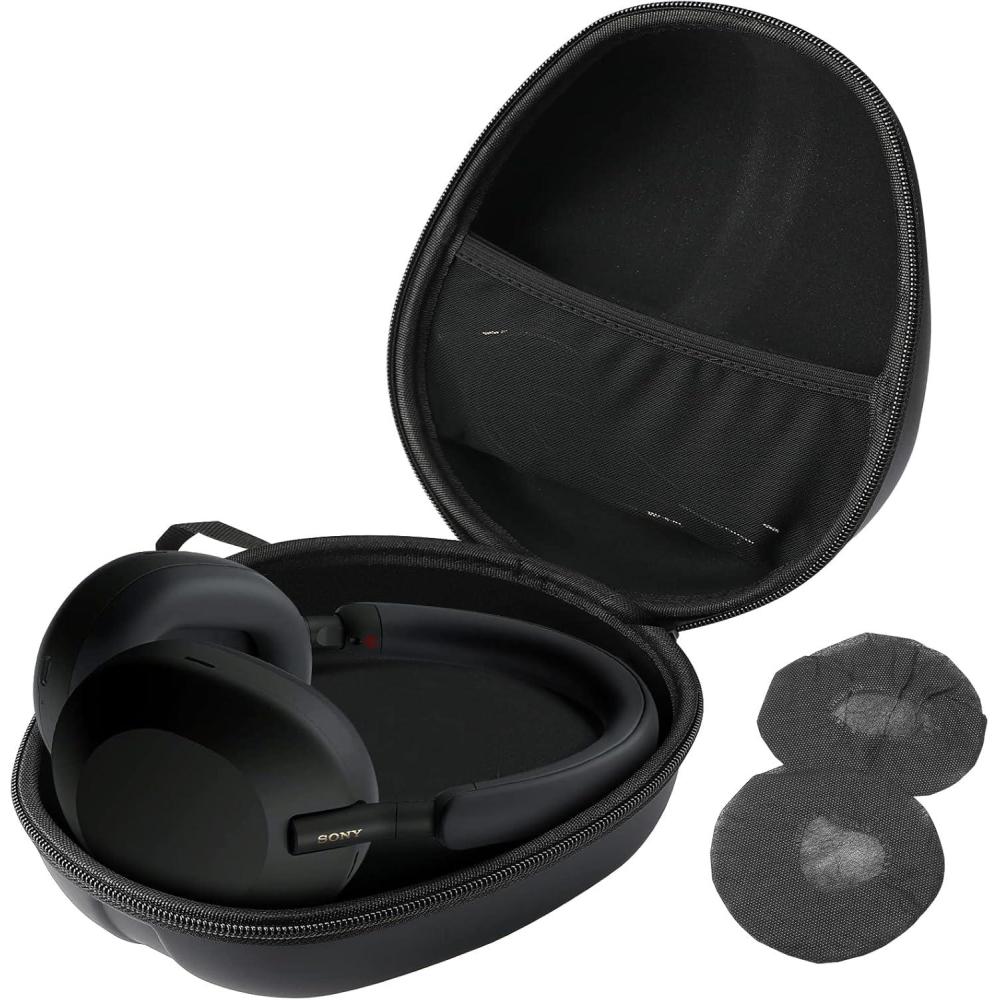 image:imageProCase Hard Headphone Case Travel Bag for Sony WH1000XM4 Beats Solo3 Bose QC Hardshell EVA Carrying Case Headset Case with 2 Dust Covers BlackBlack