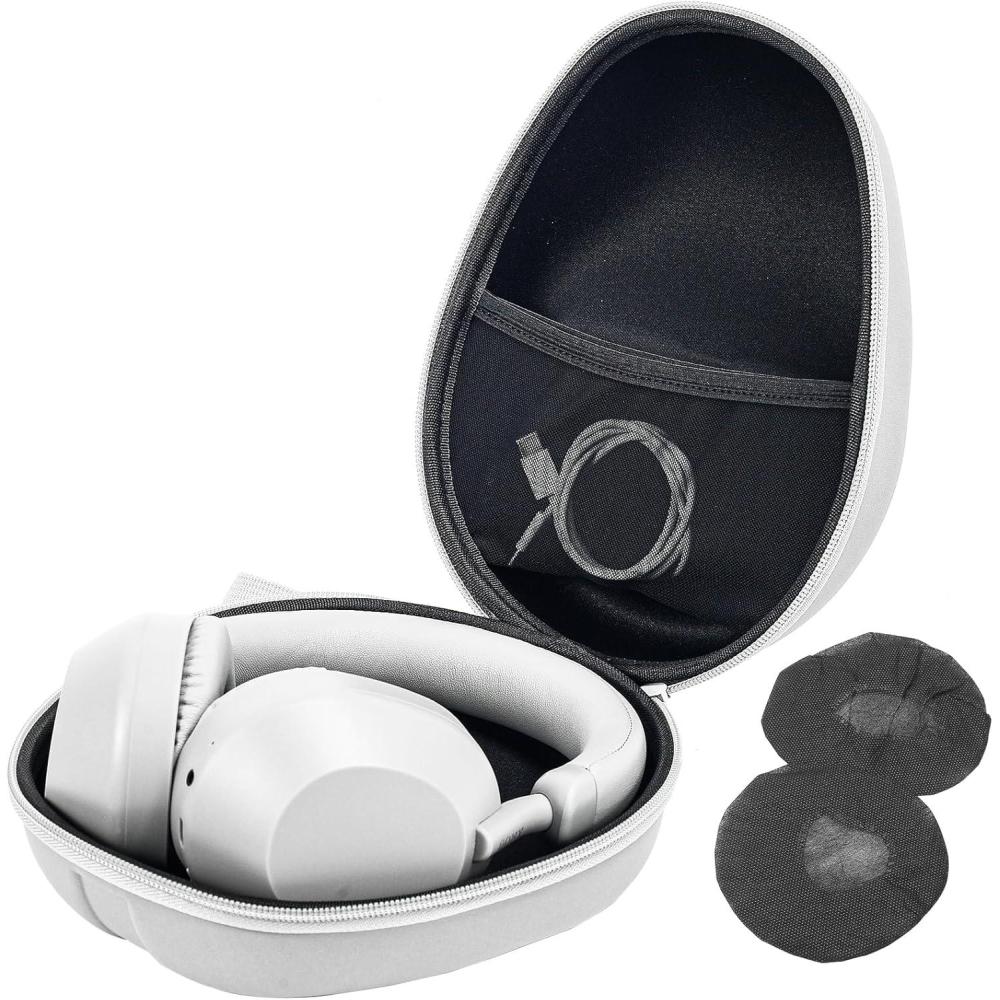 image:imageProCase Hard Headphone Case Travel Bag for Sony WH1000XM4 Beats Solo3 Bose QC Hardshell EVA Carrying Case Headset Case with 2 Dust Covers BlackGrey
