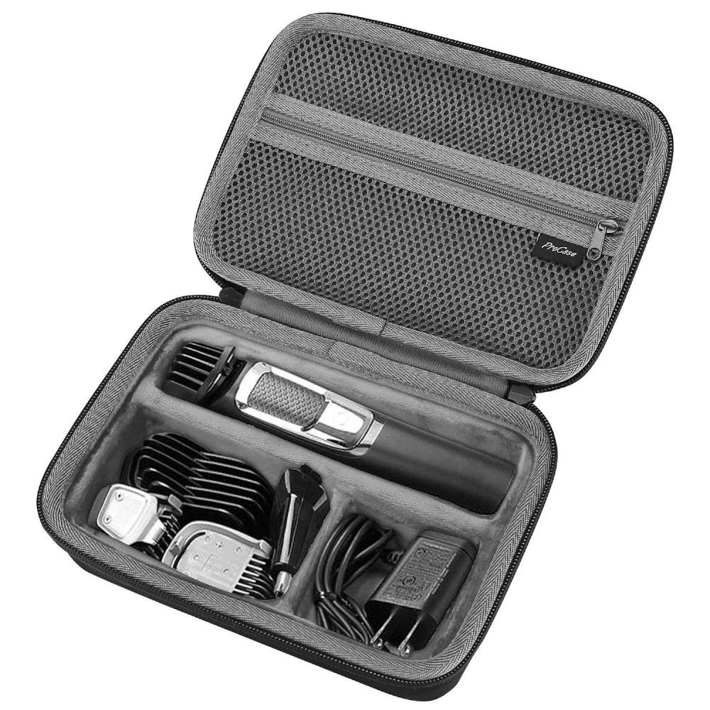 image:imageProCase Hard Travel Case for Norelco Multigroom Series 3000 5000 7000 MG3750 MG575049 MG775049 Mens Electric Trimmer Shaver and Attachments Black