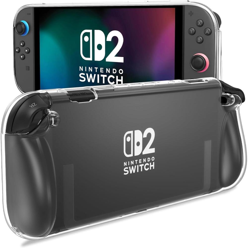 image:imageProCase Protective Cover for Nintendo Switch 2 2025 Case with Ergonomic Grip Shell for Switch 2 Soft TPU Protector Accessories AntiScratch Easy to Install Transparent PinkClear
