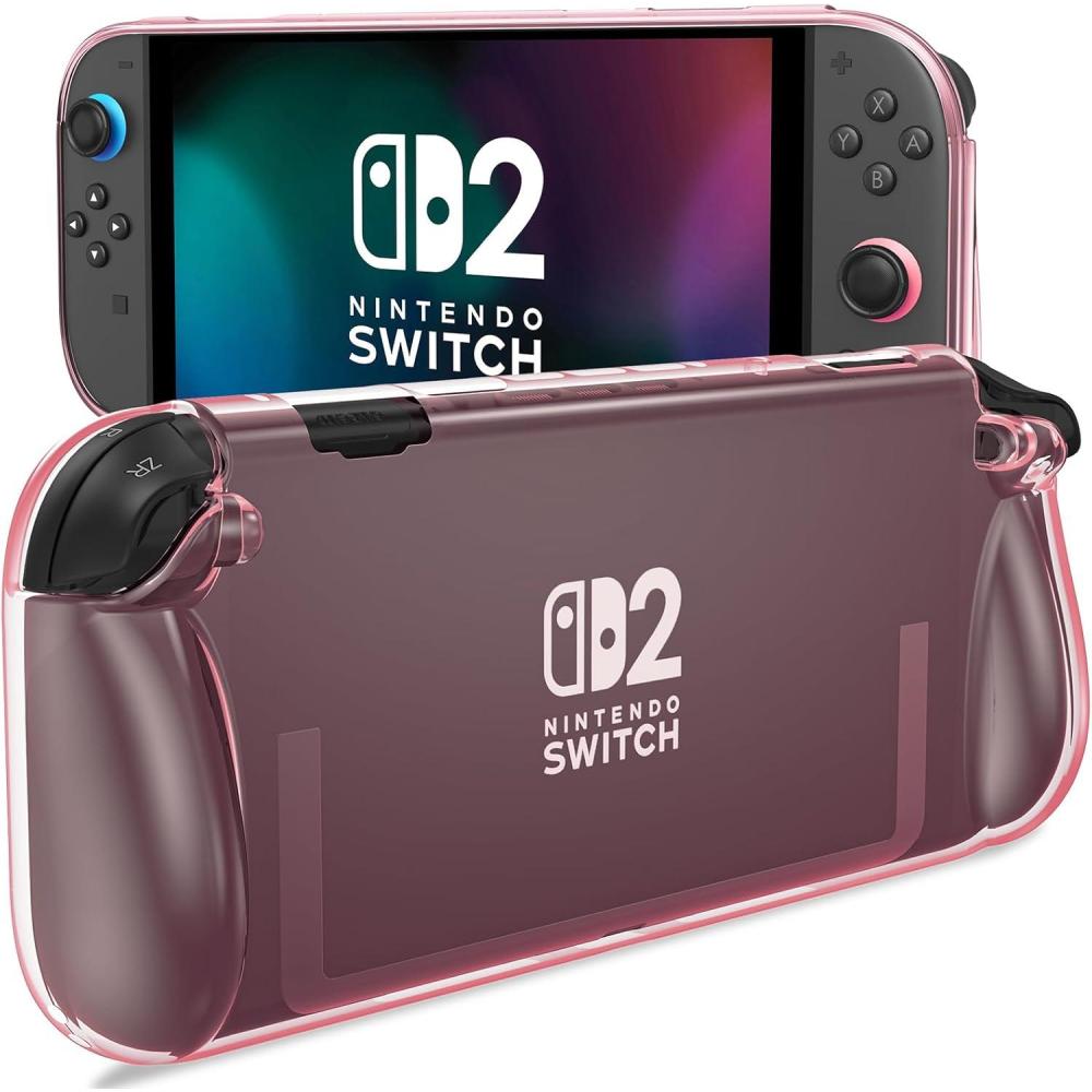 image:imageProCase Protective Cover for Nintendo Switch 2 2025 Case with Ergonomic Grip Shell for Switch 2 Soft TPU Protector Accessories AntiScratch Easy to Install Transparent PinkTransparent Pink