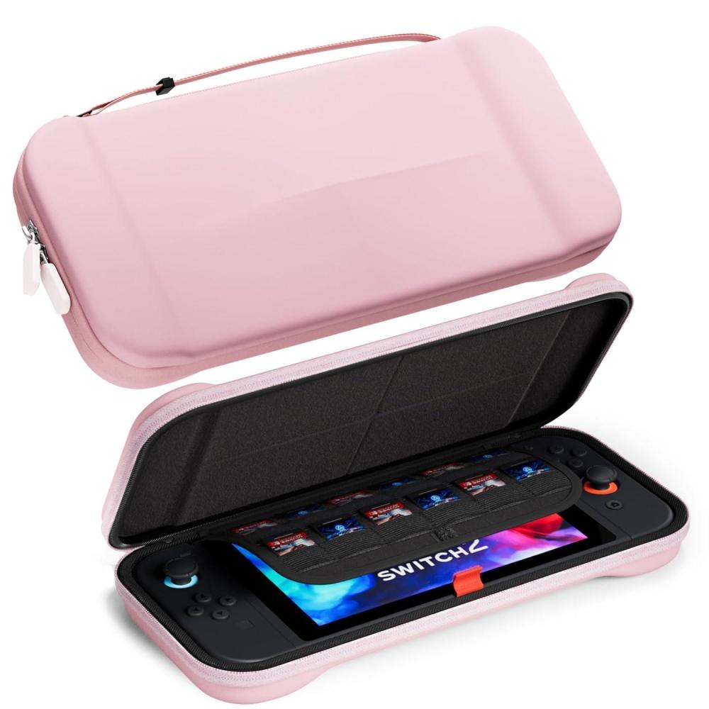 image:imageProCase Slim Carrying Case for Nintendo Switch 2 2025 Travel Case HardShell with 12 Game Card Slots Switch 2 Protector Accessories PurplePink