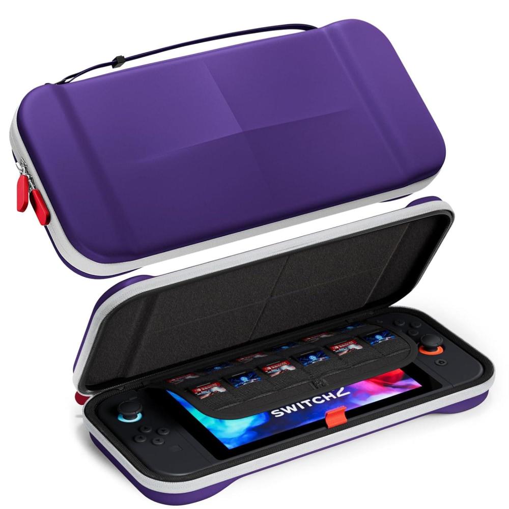 image:imageProCase Slim Carrying Case for Nintendo Switch 2 2025 Travel Case HardShell with 12 Game Card Slots Switch 2 Protector Accessories PurplePurple