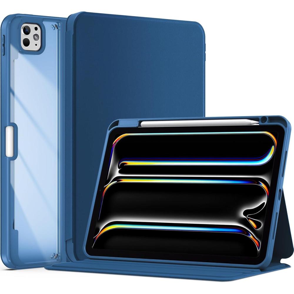 image:imageProCase Smart Case for iPad Pro 11 Inch 2025M5  2024M4 with Pencil Holder Clear Back Slim TriAngle Folio Stand Shell Tablet Cover for iPad Pro 11 BlackTeal