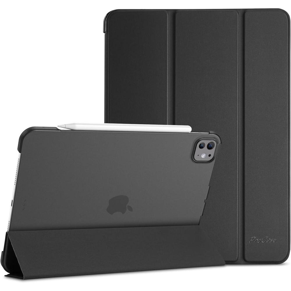 image:imageProCase Smart Case for iPad Pro 11 Inch M5 2025M4 2024 Model A3357A3358A3359A2836A2837A3006 Slim Folio Stand Hard Back Shell Protective Tablet Cover for iPad Pro 11 6th5th Gen BlackBlack