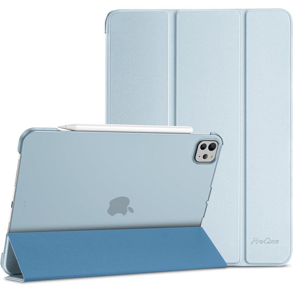 image:imageProCase Smart Case for iPad Pro 11 Inch M5 2025M4 2024 Model A3357A3358A3359A2836A2837A3006 Slim Folio Stand Hard Back Shell Protective Tablet Cover for iPad Pro 11 6th5th Gen BlackBlue