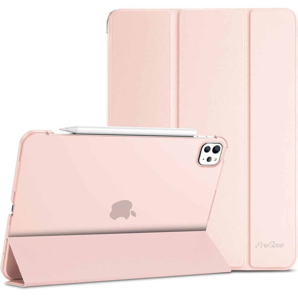 image:imageProCase Smart Case for iPad Pro 11 Inch M5 2025M4 2024 Model A3357A3358A3359A2836A2837A3006 Slim Folio Stand Hard Back Shell Protective Tablet Cover for iPad Pro 11 6th5th Gen BlackLightpink