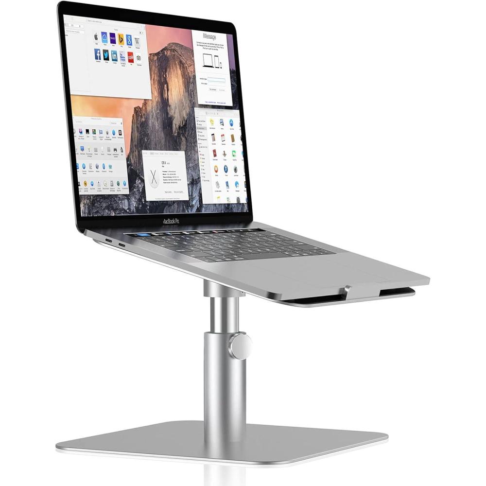 image:imageProCase Swivel Laptop Stand MultiAngle Tilt amp Height Adjustable Laptop Riser 360 Rotating Aluminum Notebook Desktop Holder for MacBook ProAir Dell XPS HP Lenovo and More 11 to 17 Inch