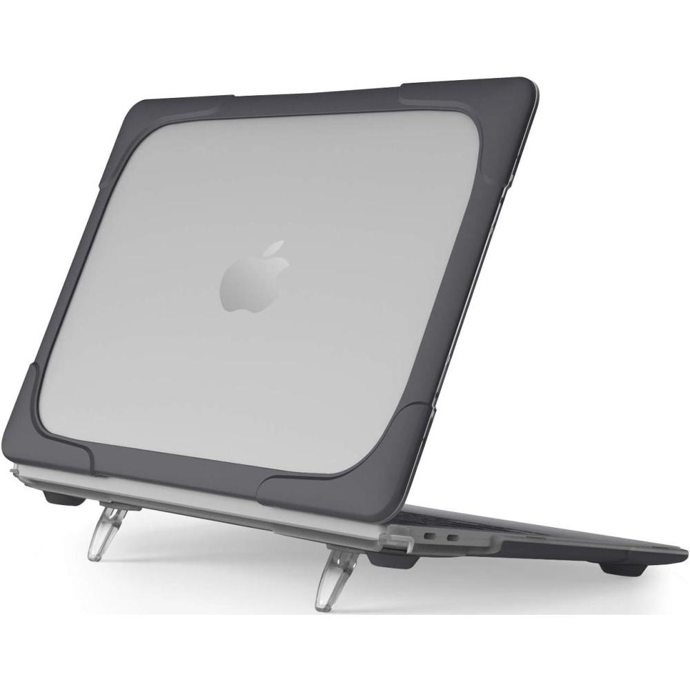image:imageProCase for MacBook Air 13 Inch Case 2020 2019 2018 Release A2337 M1 A2179 A1932 Heavy Duty Slim Hard Shell Protective Cover with Fold Kickstand for MacBook Air 13 Retina with Touch ID BlackBlack