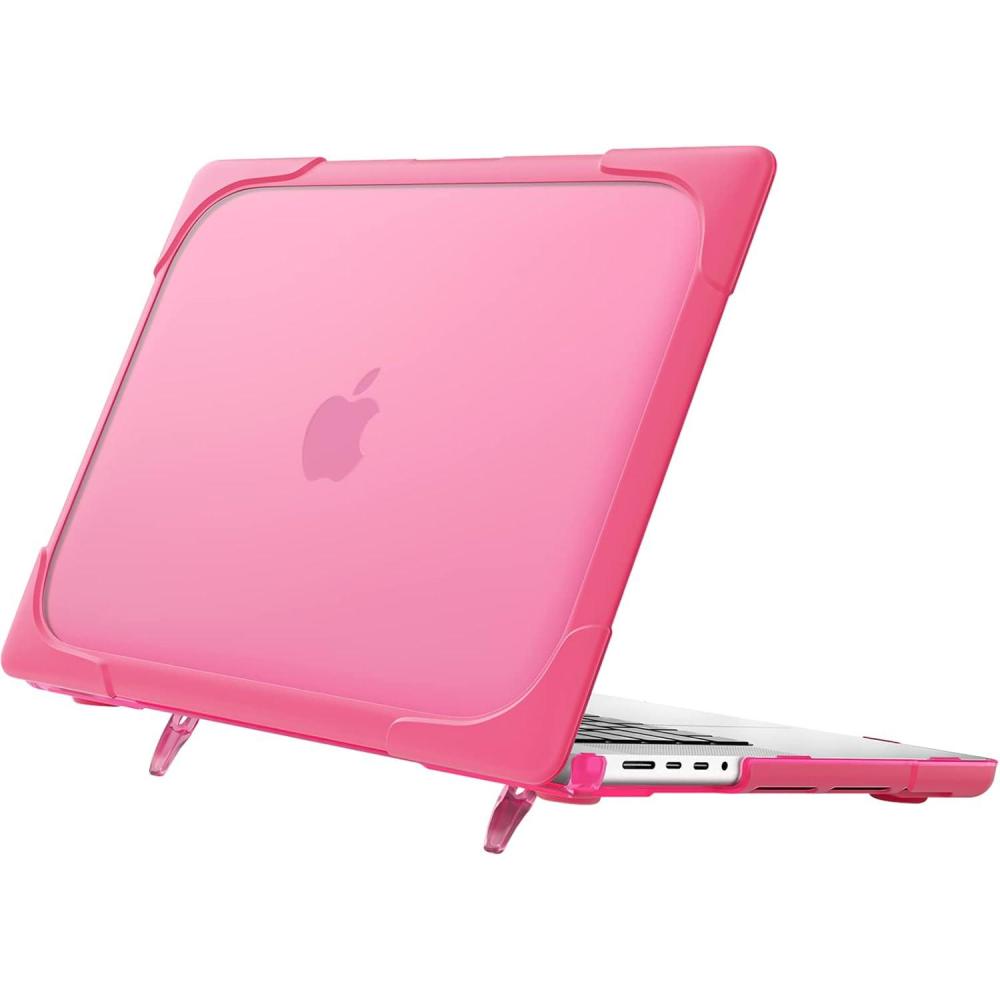 image:imageProCase for MacBook Pro 142 Inch 2026 M5 M5 Pro M5 Max 2024 M4 A3112 A3185 A3401 20232021 M3 A2918 A2992 M2 A2779 M1 A2442 Heavy Duty Hard Shell Case with Fold Kickstand LightblueRosered
