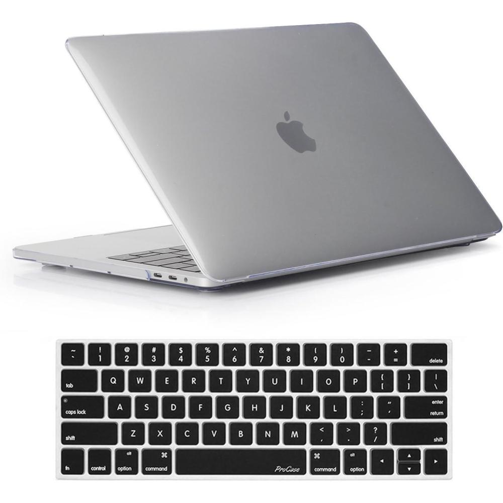 image:imageProCase for MacBook Pro 15 2019 2018 2017 2016 A1990A1707 with Touch Bar Hard Shell Case and Keyboard Cover for 20162019 MacBook Pro 15 CrystalCrystal