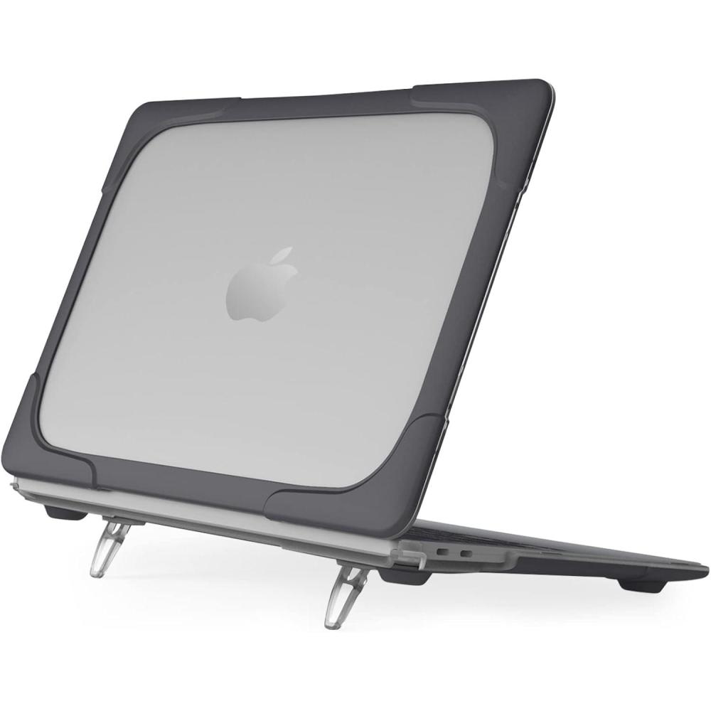 image:imageProCase for MacBook Pro 16 2019 A2141 Heavy Duty Hard Shell Dual Layer Protective Cover with Fold Kickstand BlackBlack