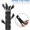 JOTO 10.83ft Cable Management Sleeve, Cuttable Neoprene Cord Management Organizer System, Flexible Cable Wrap Cover Wire Hider for Desk TV Computer Office Home Theater -Reversible Black/White(Black/White)