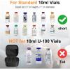 ProCase 15 Slots Insulin Vial Holder for Fridge, Peptide Travel Storage Hard Carrying Case for Standard 10ml U-100 Vials Bottles, Diabetic Supplies Kits Organizer Container with Hand Strap -Black(Black)