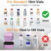 ProCase 15 Slots Insulin Vial Holder for Fridge, Peptide Travel Storage Hard Carrying Case for Standard 10ml U-100 Vials Bottles, Diabetic Supplies Kits Organizer Container with Hand Strap -Black(Purple)