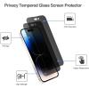 ProCase 2 Pack Privacy Screen Protector for iPhone 14 Pro 2022, 9H Anti Spy Dark Tempered Glass Screen Film Guard for iPhone 14 Pro 6.1 Inch 2022, Case Friendly Bubble Free