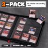 ProCase 2-Pack 9-Pocket Trading Card Binder with Side-Loading Slots, 720 Pockets PU Leather Zipper Album for Sports Cards/TCG/CCG/PKM/MTG/Gaming Cards -Black(Black+Black)