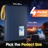 ProCase 4 Pocket Top Loader Binder, Holding 144 Cards in 3″x4″ Toploaders, Side Loading Small Book Folder with Clear Window for Pokemon, Trading, Sports Cards Collection TCG, MTG -Black(Navy)
