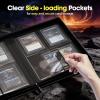 ProCase 4 Pocket Top Loader Binder, Holding 144 Cards in 3″x4″ Toploaders, Side Loading Small Book Folder with Clear Window for Pokemon, Trading, Sports Cards Collection TCG, MTG -Black(Black)