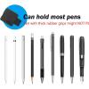 ProCase (5 Pack) Pen Loop Holder for Notebooks Journals Planners Tablet Case, Self Adhesive Leather Pencil Holder with Elastic Loop for Pens, Apple Pencil, Stylus Pen -Black(Black)