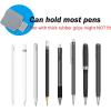 ProCase (5 Pack) Pen Loop Holder for Notebooks Journals Planners Tablet Case, Self Adhesive Leather Pencil Holder with Elastic Loop for Pens, Apple Pencil, Stylus Pen -Black(Grey)