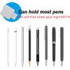 ProCase (5 Pack) Pen Loop Holder for Notebooks Journals Planners Tablet Case, Self Adhesive Leather Pencil Holder with Elastic Loop for Pens, Apple Pencil, Stylus Pen -Black(Silver)