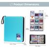 ProCase 900 Pockets Card Binder with Clear Window for Trading Cards, 9 Double Sided Pockets Cards Colletction Album Holder with Removable Sleeves for MTG, TCG, Sports Cards, Football Cards -Black(Lightblue)