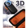 ProCase Carrying Case for Insta360 X5 / X4 (for Cage and Lens Cap), Portable Travel Hard Shell Protective Case Included Wrist Strap Carabiner for Insta 360 X4 X5 Accessories -OrangeBlack