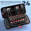 ProCase Carrying Case for Nintendo Switch 2 (2025) with 24 Game Card Slots, Hard Portable Travel Case Storage Bag Protective Pouch for 2025 Nintendo Switch 2 Console & Accessories -Red(Black (Standard Size))
