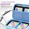 ProCase Collectible Trading Card Case, Hard Travel Carrying Storage Box Holds 300+ Cards for MTG, TCG, Yu-Gi-Oh, Lorcana, Holder Organizer with Removable Divider and Multiple Color Options -Black(Blue)
