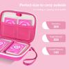 ProCase Collectible Trading Card Case, Hard Travel Carrying Storage Box Holds 300+ Cards for MTG, TCG, Yu-Gi-Oh, Lorcana, Holder Organizer with Removable Divider and Multiple Color Options -Black(Light Pink)