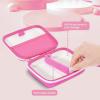 ProCase Collectible Trading Card Case, Hard Travel Carrying Storage Box Holds 300+ Cards for MTG, TCG, Yu-Gi-Oh, Lorcana, Holder Organizer with Removable Divider and Multiple Color Options -Black(Light Pink)