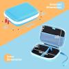ProCase Collectible Trading Card Case, Hard Travel Carrying Storage Box Holds 300+ Cards for MTG, TCG, Yu-Gi-Oh, Lorcana, Holder Organizer with Removable Divider and Multiple Color Options -Black(Light Blue)