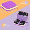 ProCase Collectible Trading Card Case, Hard Travel Carrying Storage Box Holds 300+ Cards for MTG, TCG, Yu-Gi-Oh, Lorcana, Holder Organizer with Removable Divider and Multiple Color Options -Black(Light Purple)