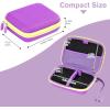ProCase Collectible Trading Card Case, Hard Travel Carrying Storage Box Holds 300+ Cards for MTG, TCG, Yu-Gi-Oh, Lorcana, Holder Organizer with Removable Divider and Multiple Color Options -Black(Purple)